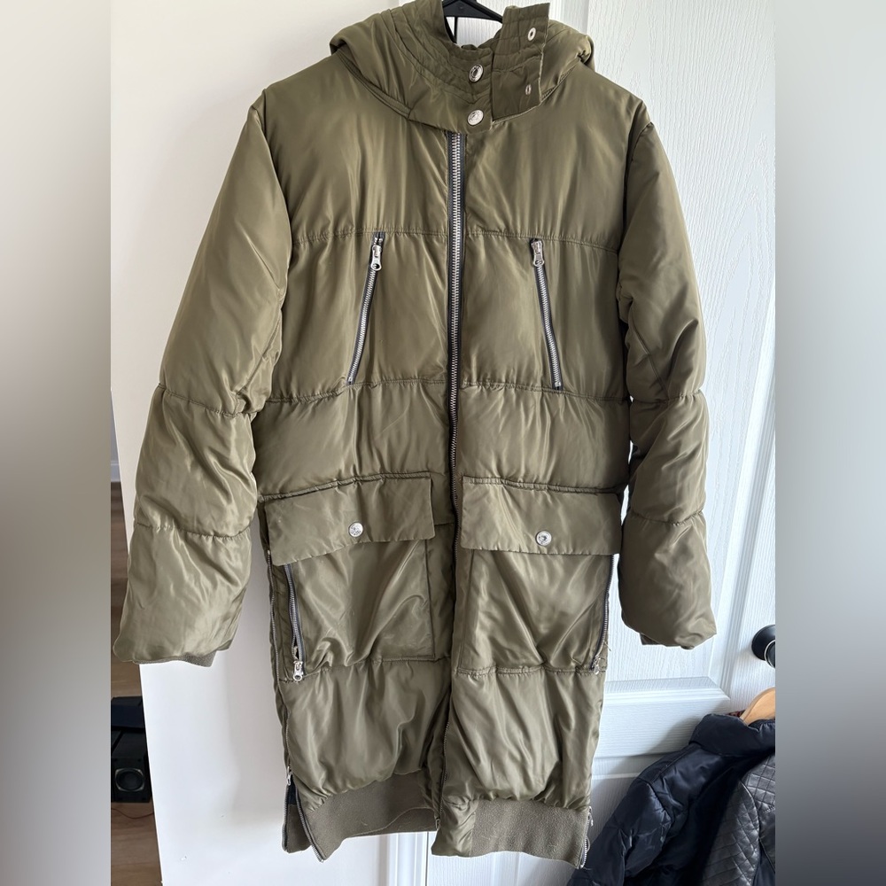 Olive Green Free People XS Puffer Coat